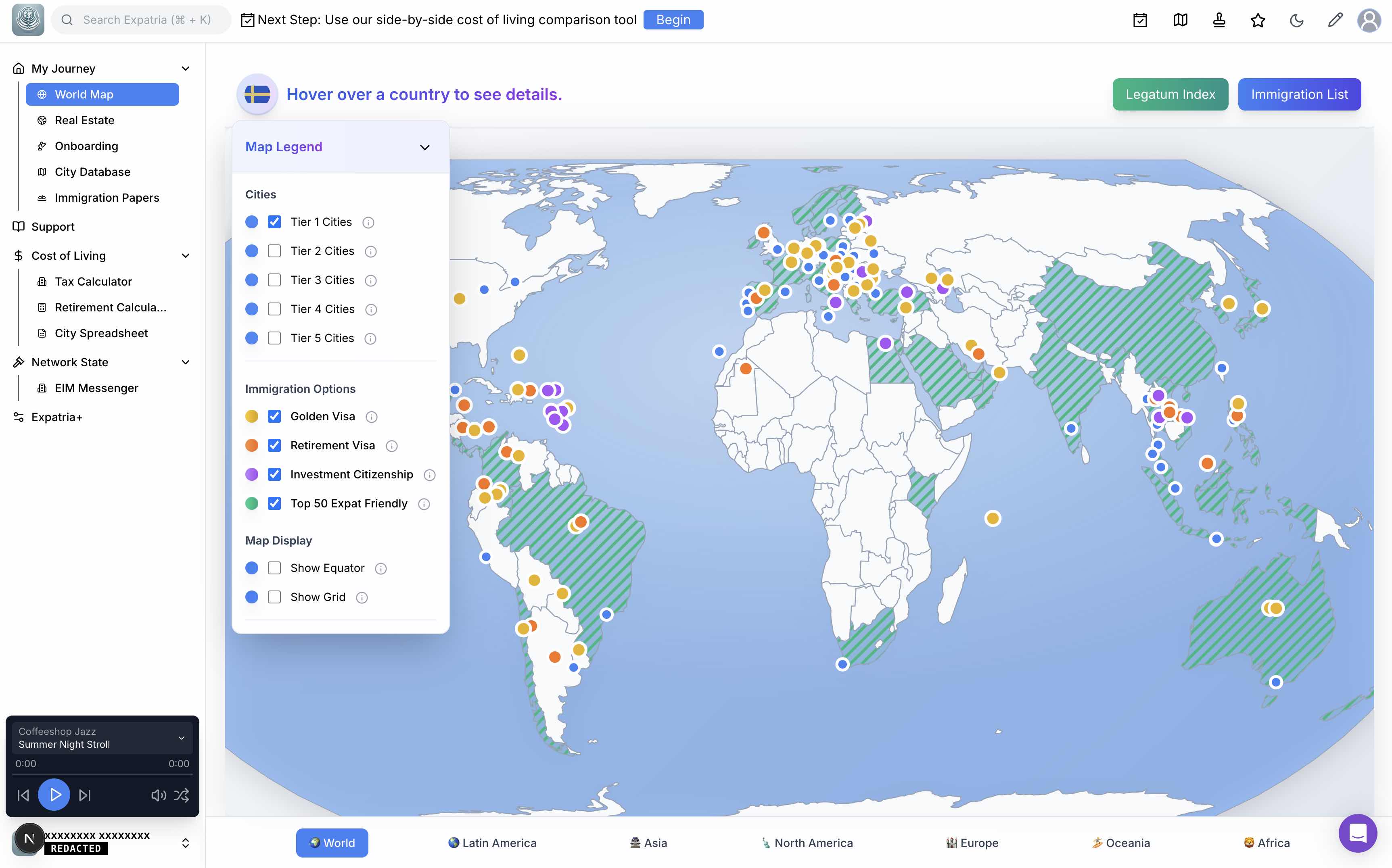 Interactive world map